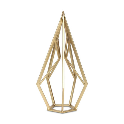14" Gold Metal Open Geometric Tabletop Sculpture HomeRoots