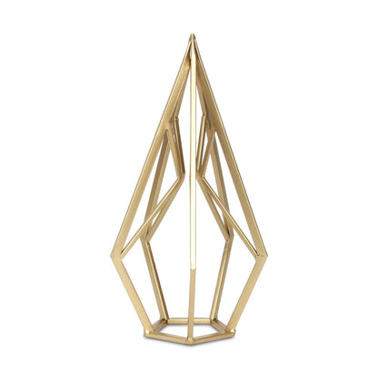 14" Gold Metal Open Geometric Tabletop Sculpture HomeRoots