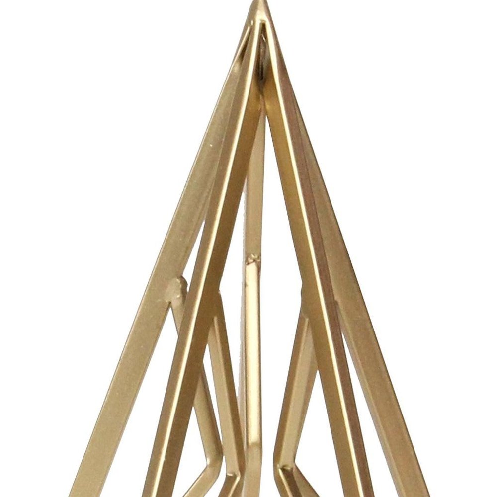 14" Gold Metal Open Geometric Tabletop Sculpture HomeRoots