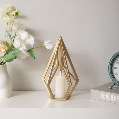 10" Gold Metal Open Geometric Tabletop Sculpture HomeRoots