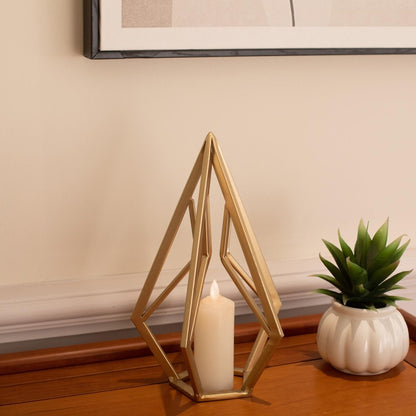 10" Gold Metal Open Geometric Tabletop Sculpture HomeRoots