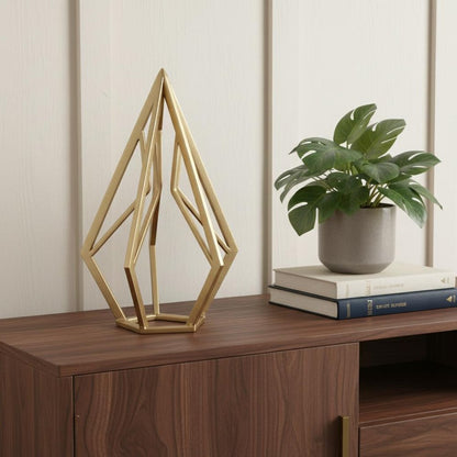 10" Gold Metal Open Geometric Tabletop Sculpture HomeRoots