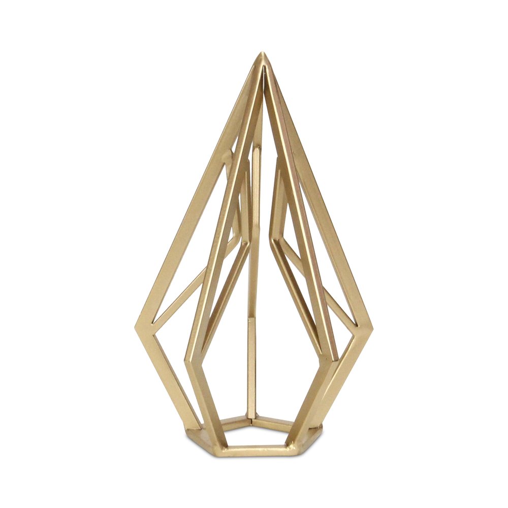 10" Gold Metal Open Geometric Tabletop Sculpture HomeRoots