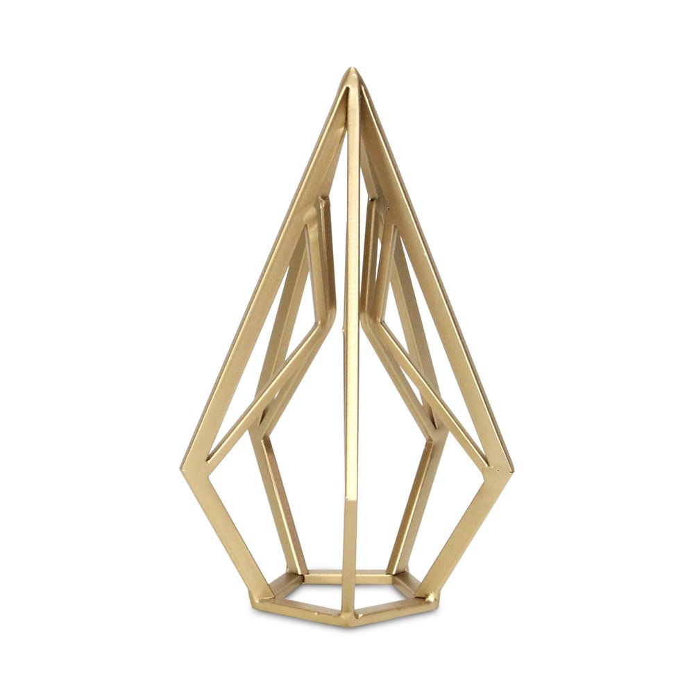 10" Gold Metal Open Geometric Tabletop Sculpture HomeRoots