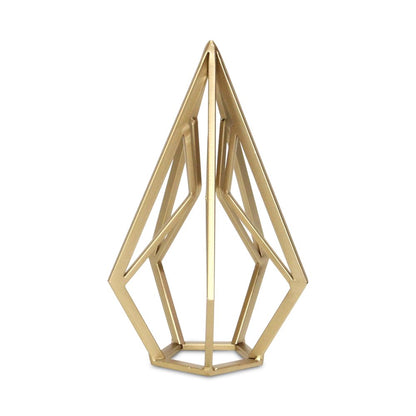10" Gold Metal Open Geometric Tabletop Sculpture HomeRoots