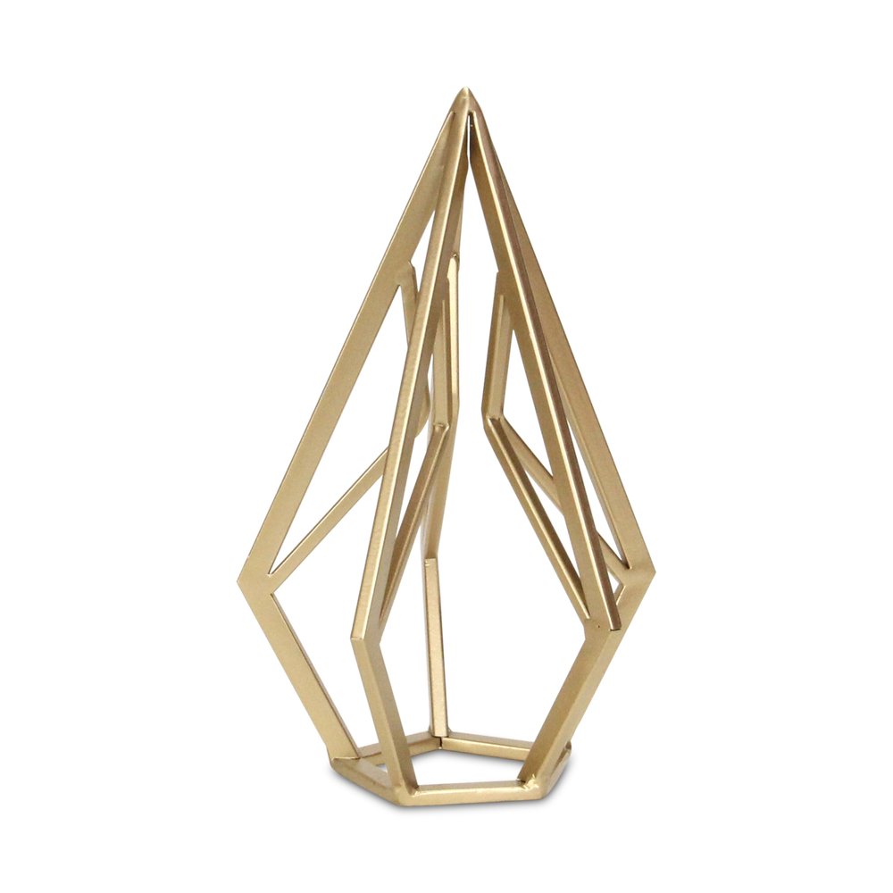 10" Gold Metal Open Geometric Tabletop Sculpture HomeRoots
