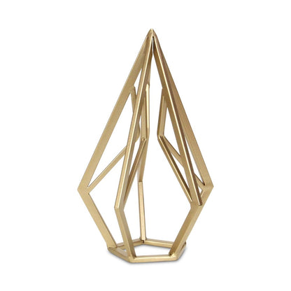 10" Gold Metal Open Geometric Tabletop Sculpture HomeRoots