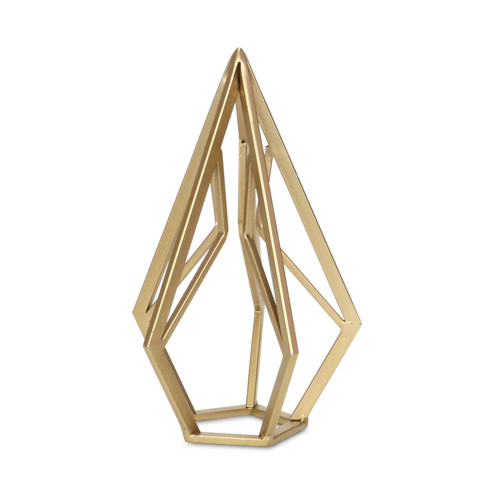 10" Gold Metal Open Geometric Tabletop Sculpture HomeRoots