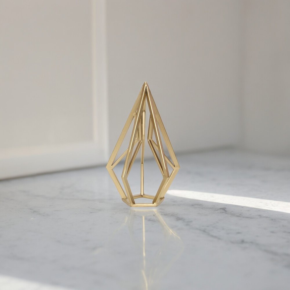 10" Gold Metal Open Geometric Tabletop Sculpture HomeRoots