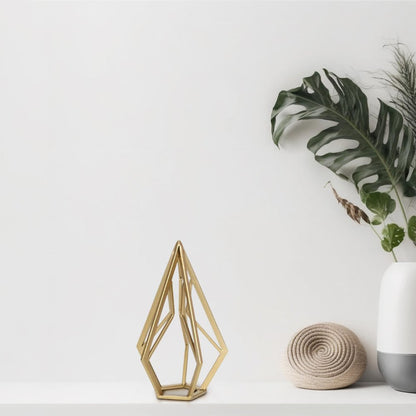 10" Gold Metal Open Geometric Tabletop Sculpture HomeRoots