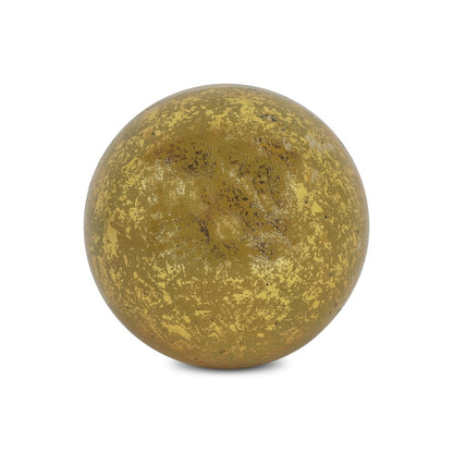 6" Gold Paper Mache Hand Painted Orb Decorative Orb HomeRoots