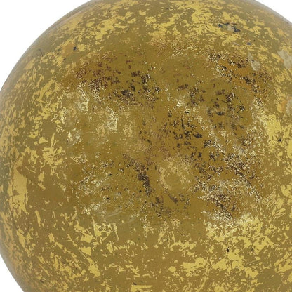 6" Gold Paper Mache Hand Painted Orb Decorative Orb HomeRoots