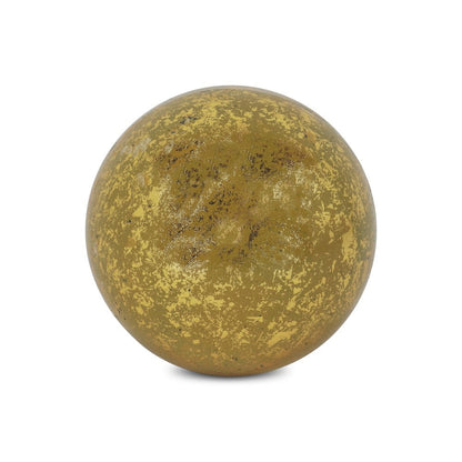 6" Gold Paper Mache Hand Painted Orb Decorative Orb HomeRoots