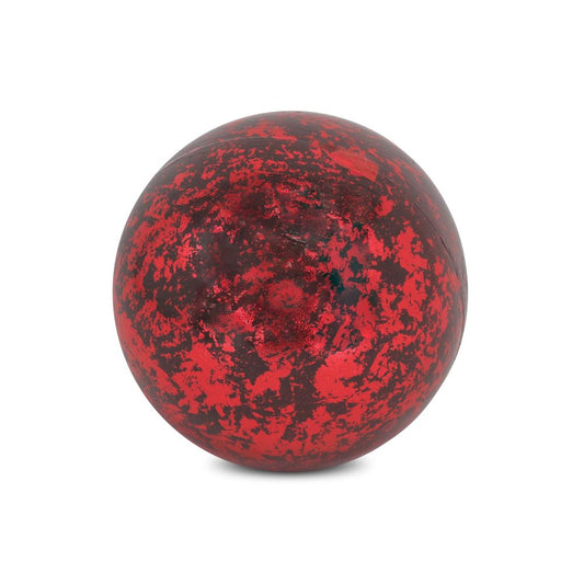 6" Red Paper Mache Hand Painted Orb Decorative Orb HomeRoots