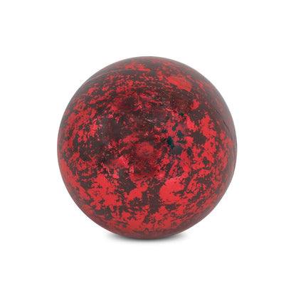 6" Red Paper Mache Hand Painted Orb Decorative Orb HomeRoots