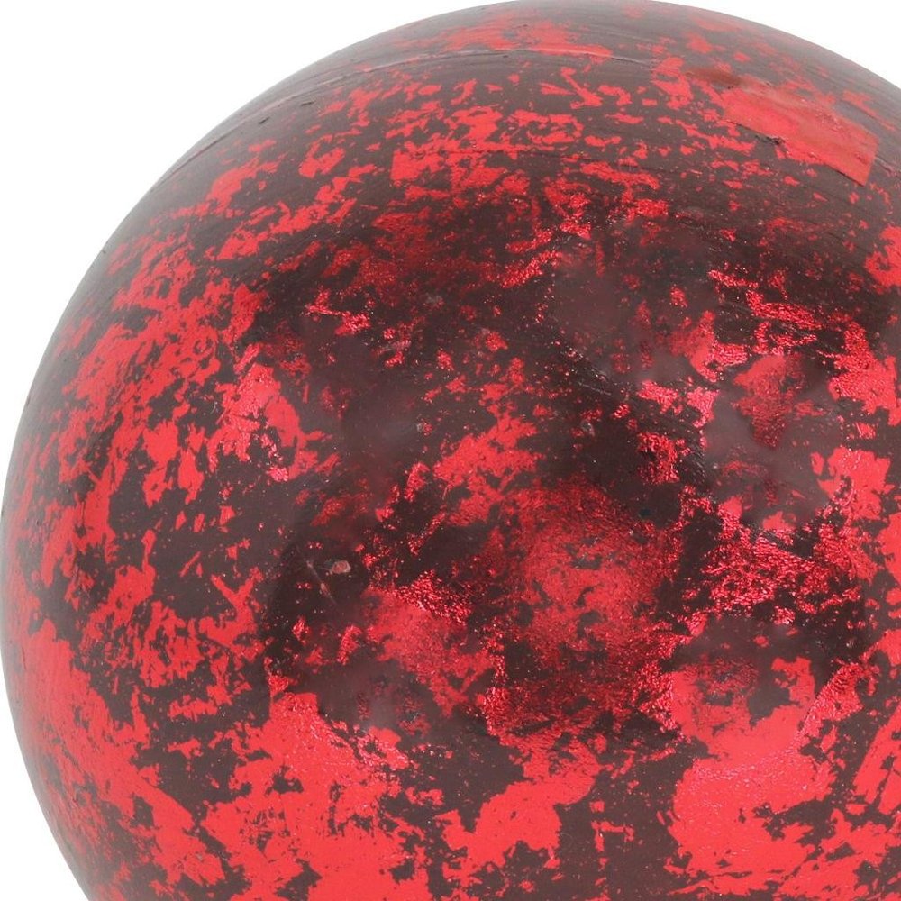 6" Red Paper Mache Hand Painted Orb Decorative Orb HomeRoots
