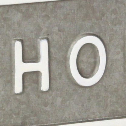 4" Gray And White Metal Home Hand Painted Tabletop Sign HomeRoots