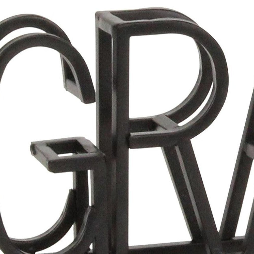 17" Black Metal Grateful Tabletop Sign HomeRoots