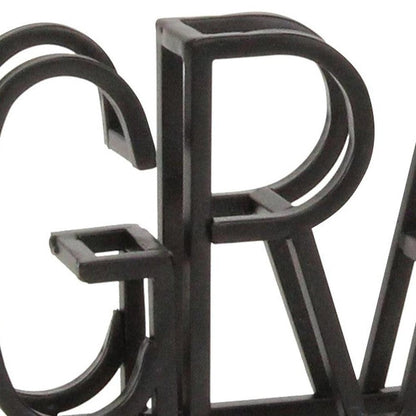 17" Black Metal Grateful Tabletop Sign HomeRoots