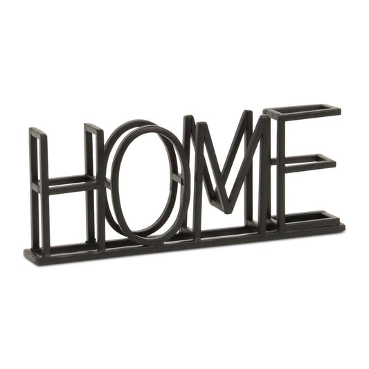 11" Black Metal Home Tabletop Sign HomeRoots
