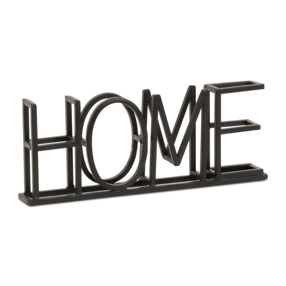 11" Black Metal Home Tabletop Sign HomeRoots