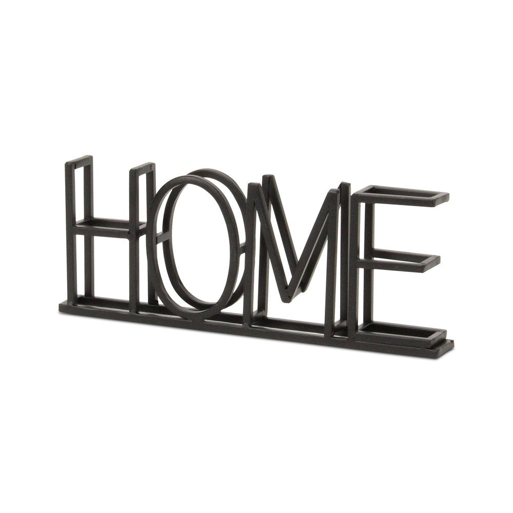 11" Black Metal Home Tabletop Sign HomeRoots