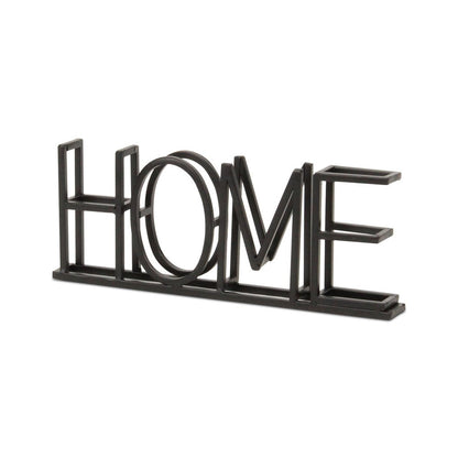 11" Black Metal Home Tabletop Sign HomeRoots