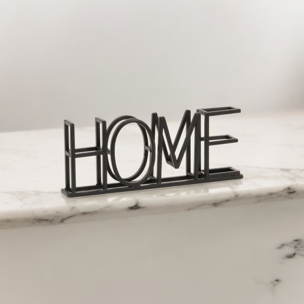 11" Black Metal Home Tabletop Sign HomeRoots