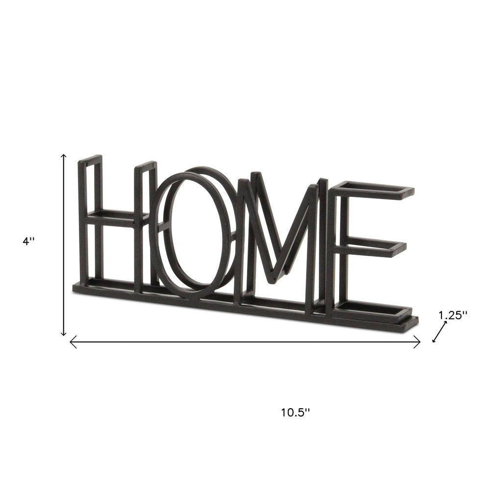 11" Black Metal Home Tabletop Sign HomeRoots