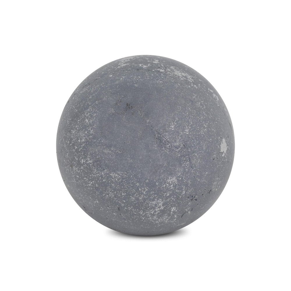 6" Silver Paper Mache Hand Painted Orb Decorative Orb HomeRoots