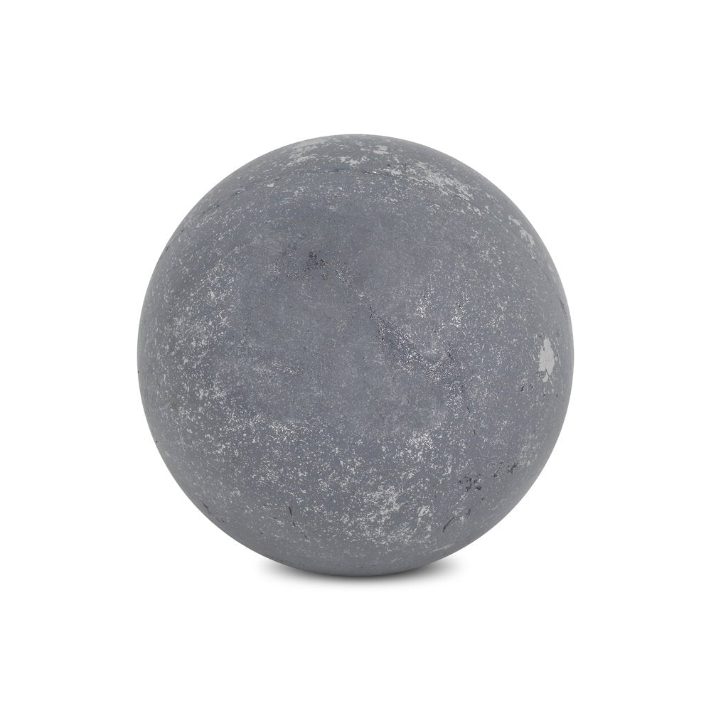 6" Silver Paper Mache Hand Painted Orb Decorative Orb HomeRoots