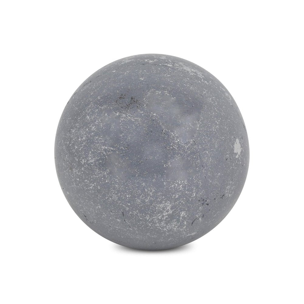 6" Silver Paper Mache Hand Painted Orb Decorative Orb HomeRoots