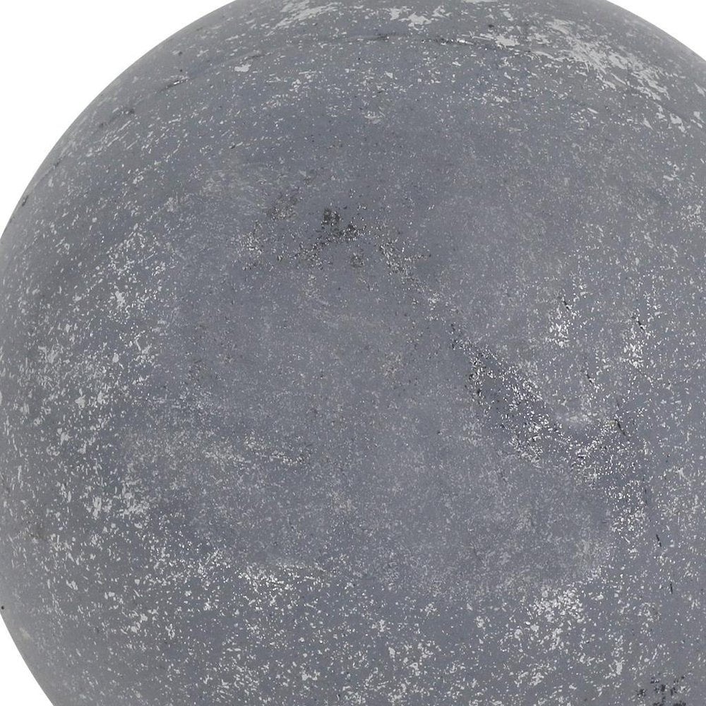 6" Silver Paper Mache Hand Painted Orb Decorative Orb HomeRoots