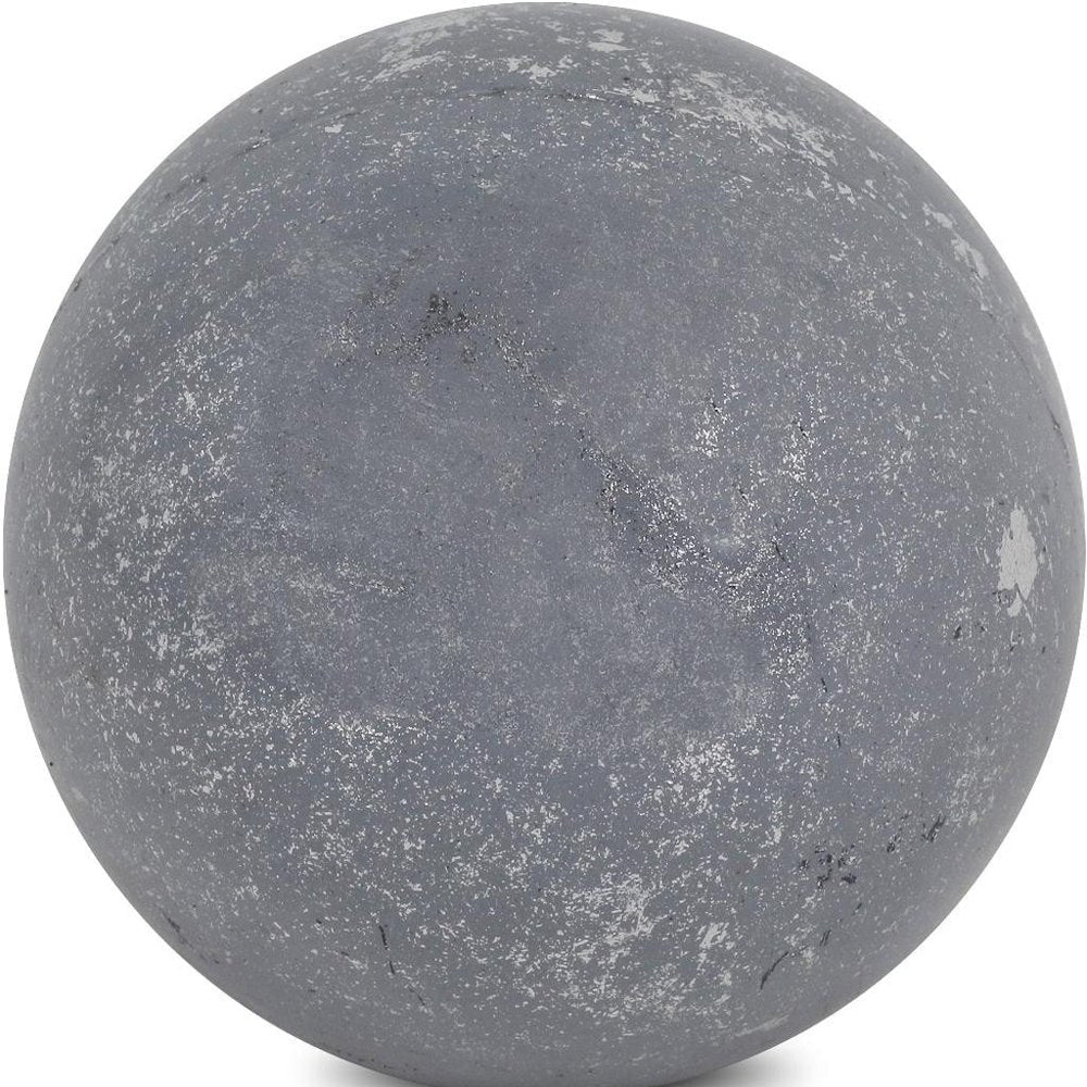 6" Silver Paper Mache Hand Painted Orb Decorative Orb HomeRoots