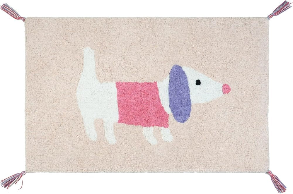 32" Pink And Purple Cotton Dog Youthful Bath Rug — view 1