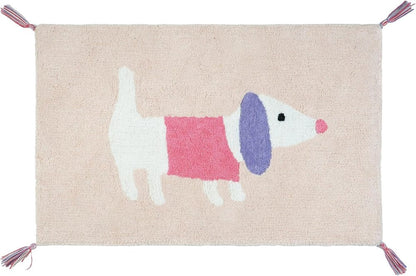 32" Pink And Purple Cotton Dog Youthful Bath Rug HomeRoots