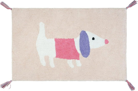 32" Pink And Purple Cotton Dog Youthful Bath Rug HomeRoots