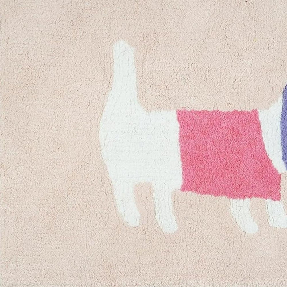 32" Pink And Purple Cotton Dog Youthful Bath Rug — view 4