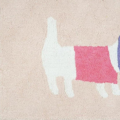 32" Pink And Purple Cotton Dog Youthful Bath Rug HomeRoots