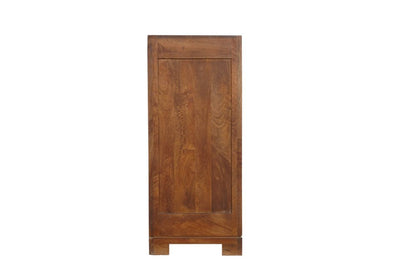 102" Dark Brown Solid Wood Carved Geometric Sideboard With Four Doors HomeRoots