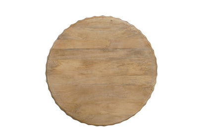 36" Brown Solid Wood Round Drum Coffee Table HomeRoots