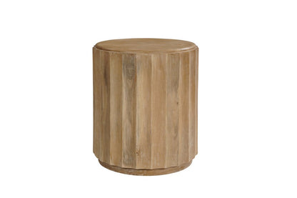 23" Brown Solid Wood Round Block End Table HomeRoots