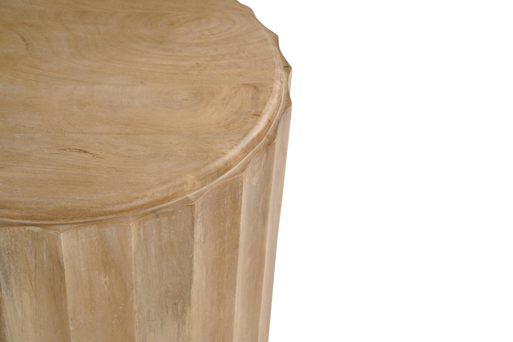 23" Brown Solid Wood Round Block End Table HomeRoots