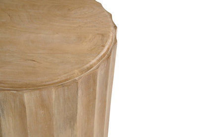 23" Brown Solid Wood Round Block End Table HomeRoots