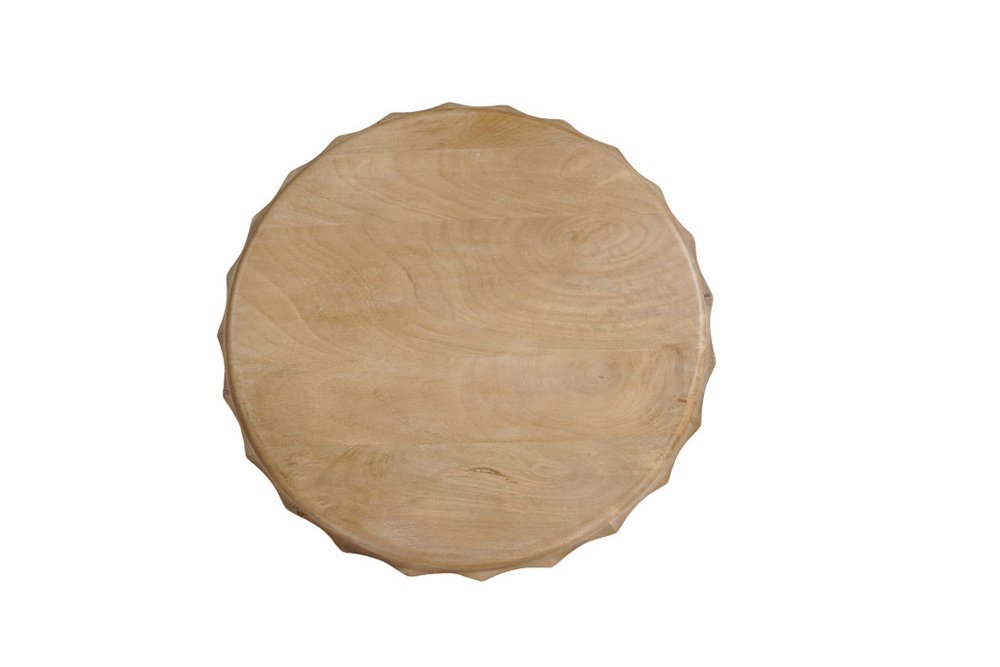 23" Brown Solid Wood Round Block End Table HomeRoots