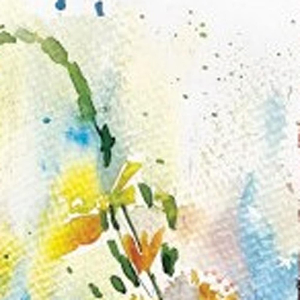 33" Blue White And Yellow Solid Wood Watercolor Floral Garden Stake HomeRoots