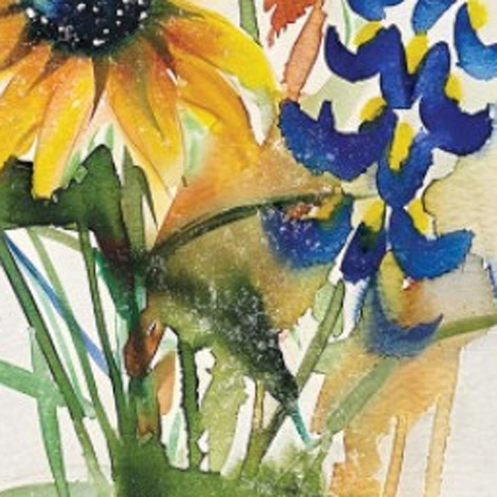 36"White  Blue Green And Yellow Solid Wood Sunflowers Porch Sign HomeRoots