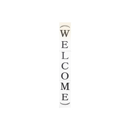 72" White Solid Wood Welcome Porch Sign HomeRoots
