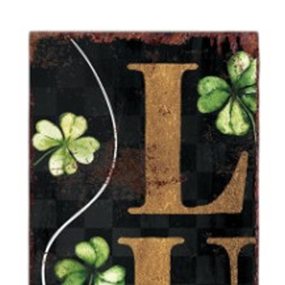 36" Black Gold And Green Solid Wood Luck St Patrick's Day Porch Sign HomeRoots