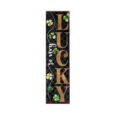 36" Black Gold And Green Solid Wood Luck St Patrick's Day Porch Sign HomeRoots